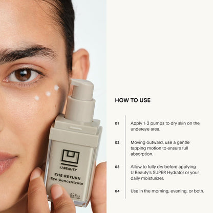 U Beauty The RETURN Eye Concentrate – Anti-Aging Eye Cream with Peptides & Antioxidants for Brighter, Tighter Under Eyes – Reduce Fine Lines, Puffiness & Dark Circles (0.5 fl oz) Avelisse