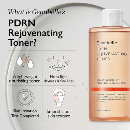 Genabelle PDRN Rejuvenating Toner - Deep Hydration & Skin Barrier Support with PDRN, Panthenol, Hyaluronic Acid - 300ml Avelisse