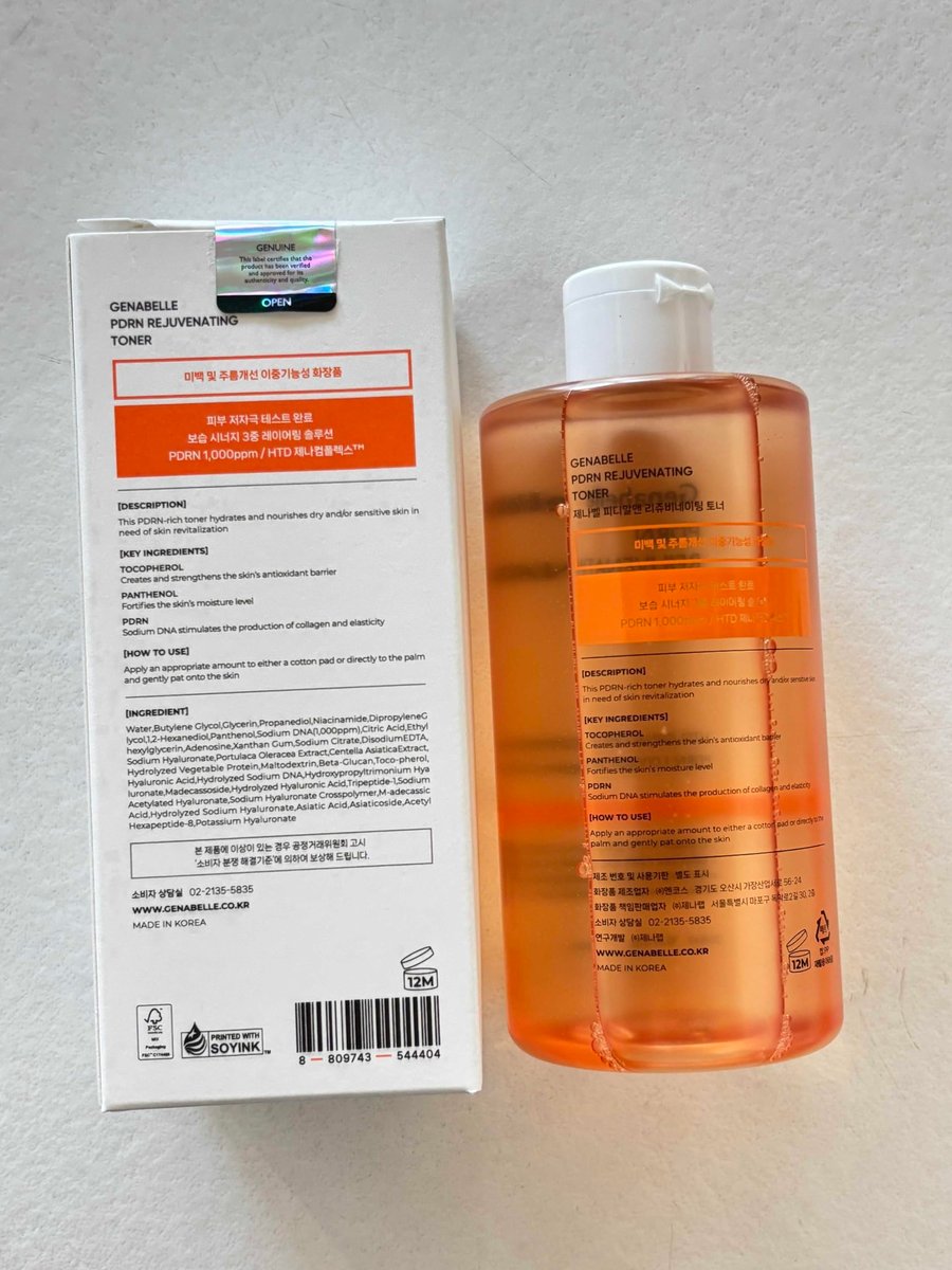 Genabelle PDRN Rejuvenating Toner - Deep Hydration & Skin Barrier Support with PDRN, Panthenol, Hyaluronic Acid - 300ml Avelisse