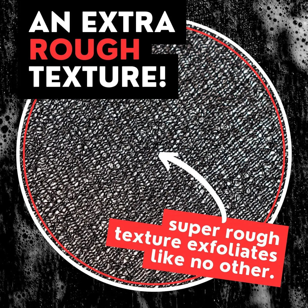 Extra Rough Exfoliating Washcloth - Extreme Body & Back Scrubber for Shower, Extra Long, Hygienic Exfoliator Wash Cloth for Men or Women, 2 Count Pack, 1 Black & 1 Grey, Bye Bye Loofah Avelisse