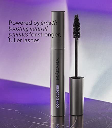 MADARA Organic Skincare Come Closer Infinite Lash Mascara – Lengthening & Defining Peptide-Infused Mascara, Ecocert Certified, Jet Black, 0.2 oz - görsel 6