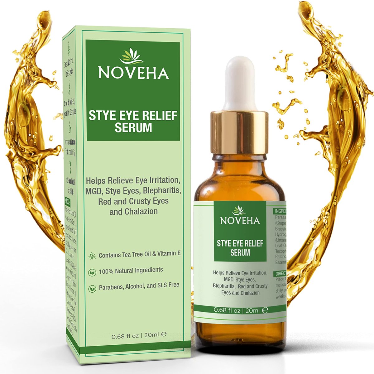 NOVEHA Stye Relief Serum for Blepharitis Management & Eyelid Bumps - 20 ml (0.68 Fl Oz) - görsel 2