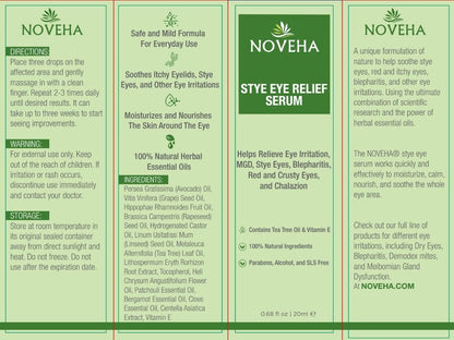 NOVEHA Stye Relief Serum for Blepharitis Management & Eyelid Bumps - 20 ml (0.68 Fl Oz)