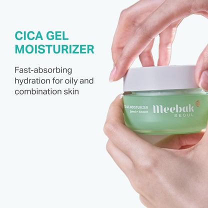 Meebak Cica Gel Face Moisturizer – Lightweight Hydrating Water Cream with Hyaluronic Acid & Vegan Collagen for All-Day Glass Skin Avelisse