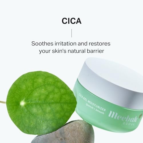 Meebak Cica Gel Face Moisturizer – Lightweight Hydrating Water Cream with Hyaluronic Acid & Vegan Collagen for All-Day Glass Skin Avelisse
