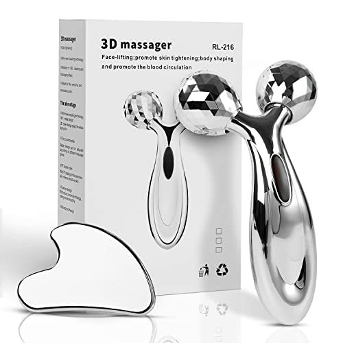 Lanfixilly Stainless Steel Gua Sha and Face Roller Set - Facial Tool for Face Sculpting, Metal Skin Care Massager for Women - görsel 2