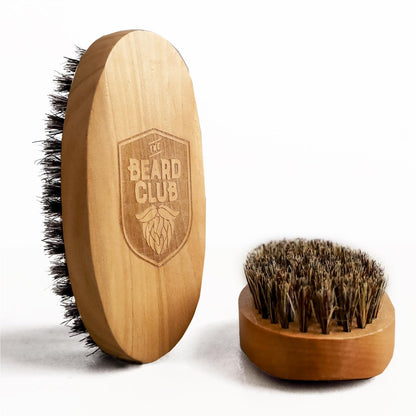Beard Club Men's Boar Bristle Brush - Birchwood Grooming Tool for Styling, Taming and Healthy Beard Growth Avelisse