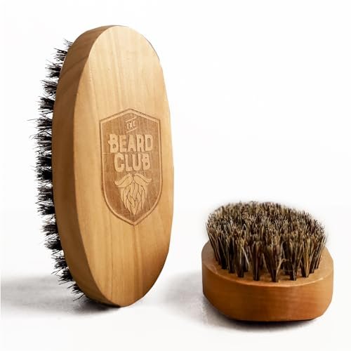 Beard Club Men's Boar Bristle Brush - Birchwood Grooming Tool for Styling, Taming and Healthy Beard Growth Avelisse