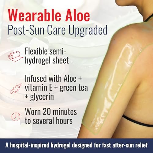 TermaBurn Wearable Aloe Wrap for Sunburn Relief - Hospital-Inspired Hydrogel After-Sun Treatment, Second-Skin Care that Cools, Soothes & Hydrates Dry, Peeling, Irritated Skin Avelisse