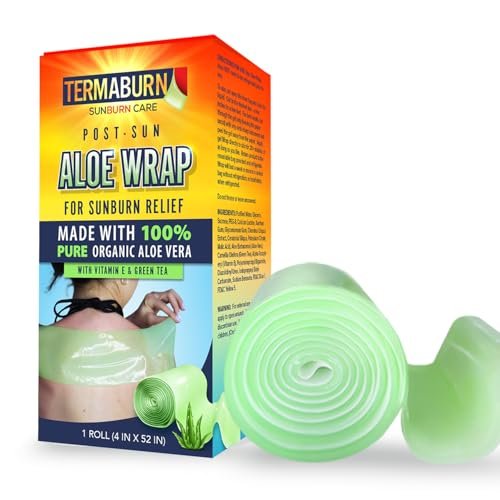 TermaBurn Wearable Aloe Wrap for Sunburn Relief - Hospital-Inspired Hydrogel After-Sun Treatment, Second-Skin Care that Cools, Soothes & Hydrates Dry, Peeling, Irritated Skin Avelisse