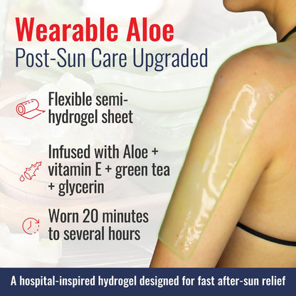 TermaBurn Wearable Aloe Wrap for Sunburn Relief - Hospital-Inspired Hydrogel After-Sun Treatment, Second-Skin Care that Cools, Soothes & Hydrates Dry, Peeling, Irritated Skin Avelisse