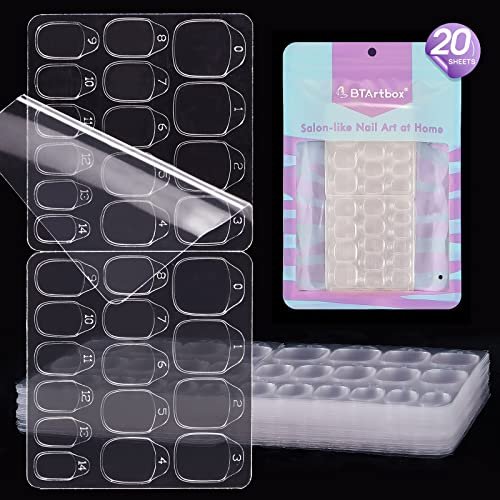 BTArtbox Adhesive Tabs for Press On Nails - 20 Sheets, 15 Sizes, Ultra Thin & Waterproof Sticky Tabs for Fake Nails, 600 PCS Double Sided Jelly Nail Stickers for Manicure - görsel 2