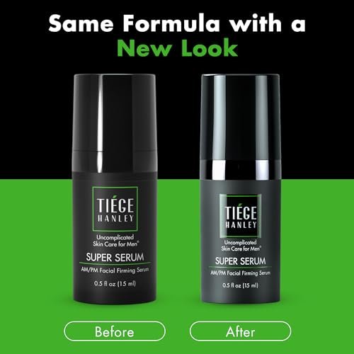 Tiege Hanley Anti Aging Face Serum for Men – Super Serum with Peptides, Retinyl Palmitate, and Sodium Hyaluronate to Firm Skin and Reduce Fine Lines – Men’s Skin Care – 0.5 Fl Oz (2 Pack) Avelisse