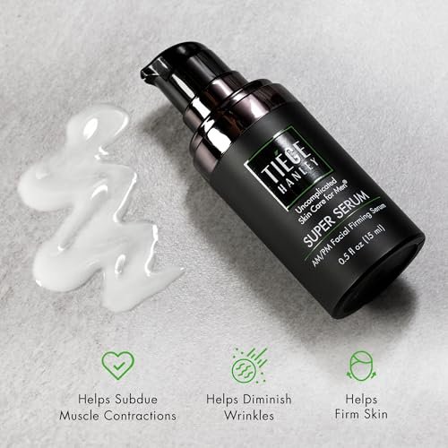 Tiege Hanley Anti Aging Face Serum for Men – Super Serum with Peptides, Retinyl Palmitate, and Sodium Hyaluronate to Firm Skin and Reduce Fine Lines – Men’s Skin Care – 0.5 Fl Oz (2 Pack) Avelisse