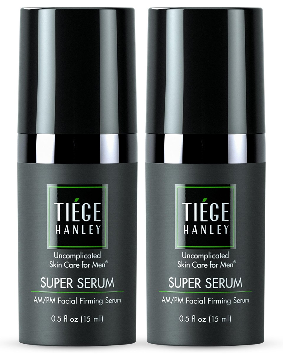 Tiege Hanley Anti Aging Face Serum for Men – Super Serum with Peptides, Retinyl Palmitate, and Sodium Hyaluronate to Firm Skin and Reduce Fine Lines – Men’s Skin Care – 0.5 Fl Oz (2 Pack) Avelisse