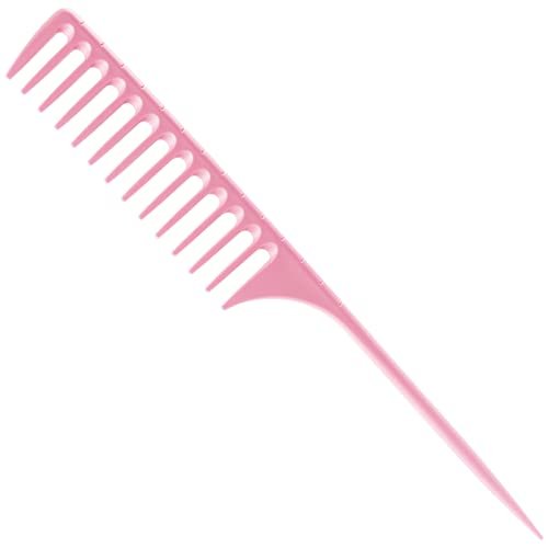 LLTGMV Wide Tooth Rat Tail Comb for Curly Hair - Pink | Detangling & Parting Comb for Wet Hair - görsel 2