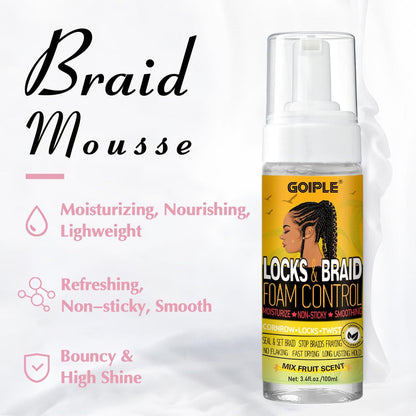 Extra Hold Styling Gel and Mousse for Braids, Twists, Locs, Cornrows - Frizz Taming, Smoothing & Edge Control with Rosemary Hair Growth Oil (Bonus: Hair Combs, Bonnet, Clips) Avelisse