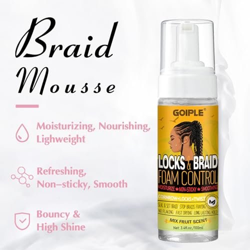 Extra Hold Styling Gel and Mousse for Braids, Twists, Locs, Cornrows - Frizz Taming, Smoothing & Edge Control with Rosemary Hair Growth Oil (Bonus: Hair Combs, Bonnet, Clips) Avelisse