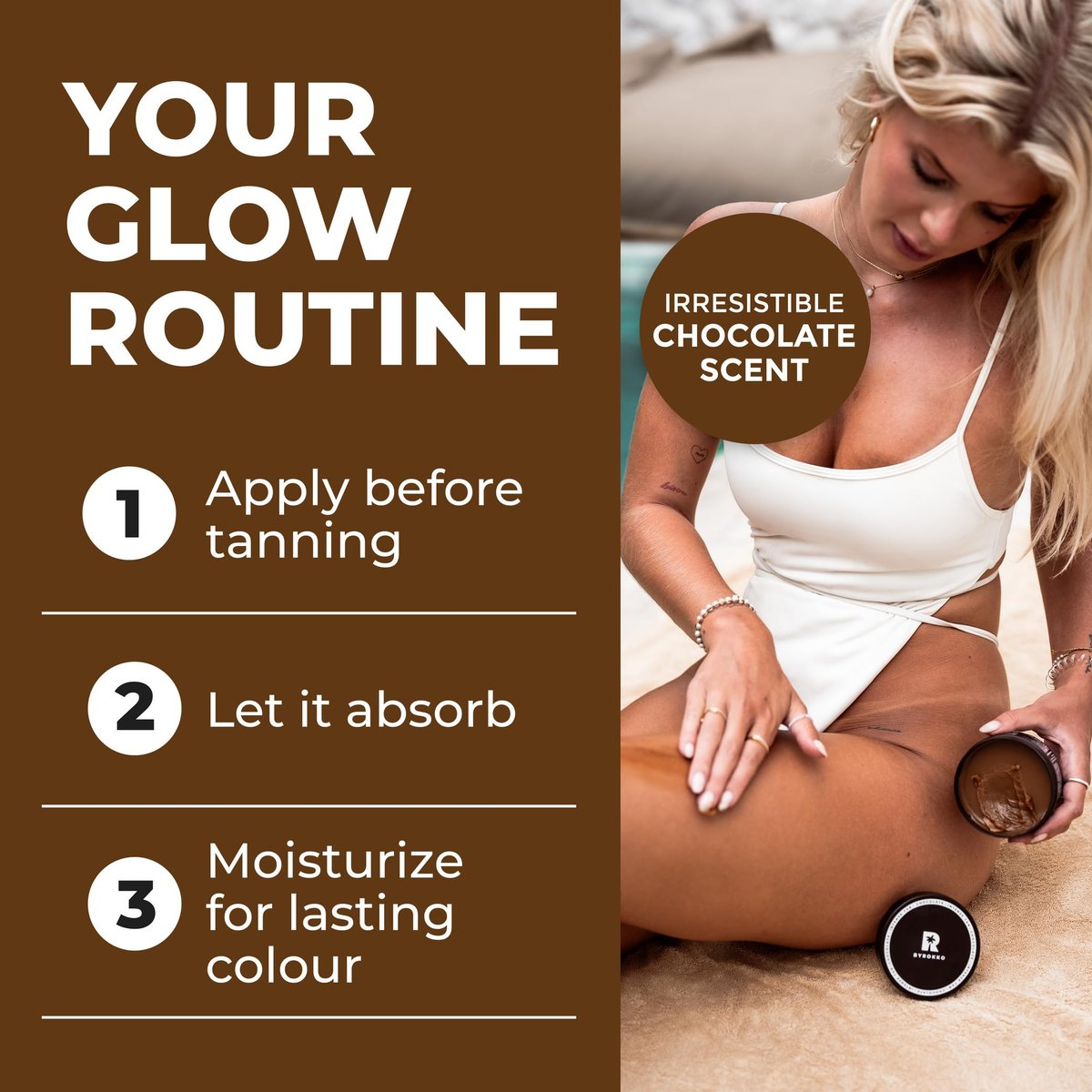 BYROKKO Shine Brown Chocolate Tan Accelerator Cream – Fast Bronzer for Deep, Long-Lasting Glow, 6.8 Fl Oz Avelisse