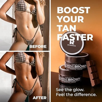 BYROKKO Shine Brown Chocolate Tan Accelerator Cream – Fast Bronzer for Deep, Long-Lasting Glow, 6.8 Fl Oz Avelisse