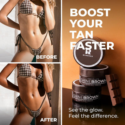 BYROKKO Shine Brown Chocolate Tan Accelerator Cream – Fast Bronzer for Deep, Long-Lasting Glow, 6.8 Fl Oz Avelisse