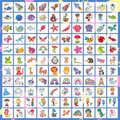 204 Glitter Temporary Tattoos for Kids – Individually Wrapped Sheets – Party Favors, Goodie Bag Stuffers, Birthday Surprise Waterproof Stickers