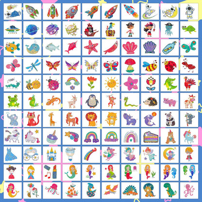 204 Glitter Temporary Tattoos for Kids – Individually Wrapped Sheets – Party Favors, Goodie Bag Stuffers, Birthday Surprise Waterproof Stickers