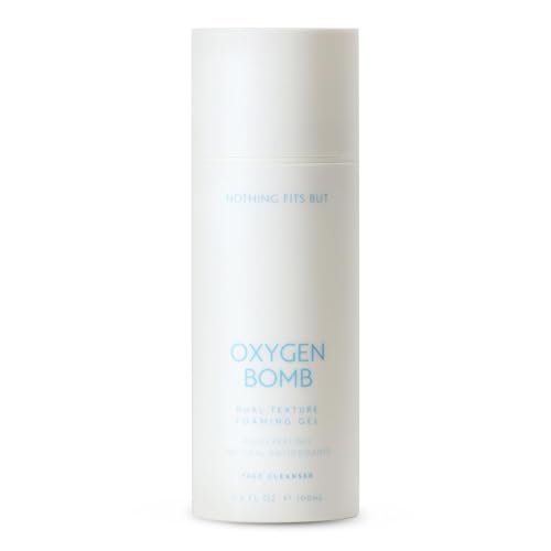 NOTHING FITS BUT Oxygen Bomb Dual Texture Pore Purifying Foaming Gel – Self-Foaming Face Mask & Daily Cleanser with Multi-Peptide & Botanical Oil – K-Beauty Hydrating & Texture Refining, 3.4 Oz Avelisse