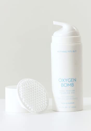 NOTHING FITS BUT Oxygen Bomb Dual Texture Pore Purifying Foaming Gel – Self-Foaming Face Mask & Daily Cleanser with Multi-Peptide & Botanical Oil – K-Beauty Hydrating & Texture Refining, 3.4 Oz Avelisse
