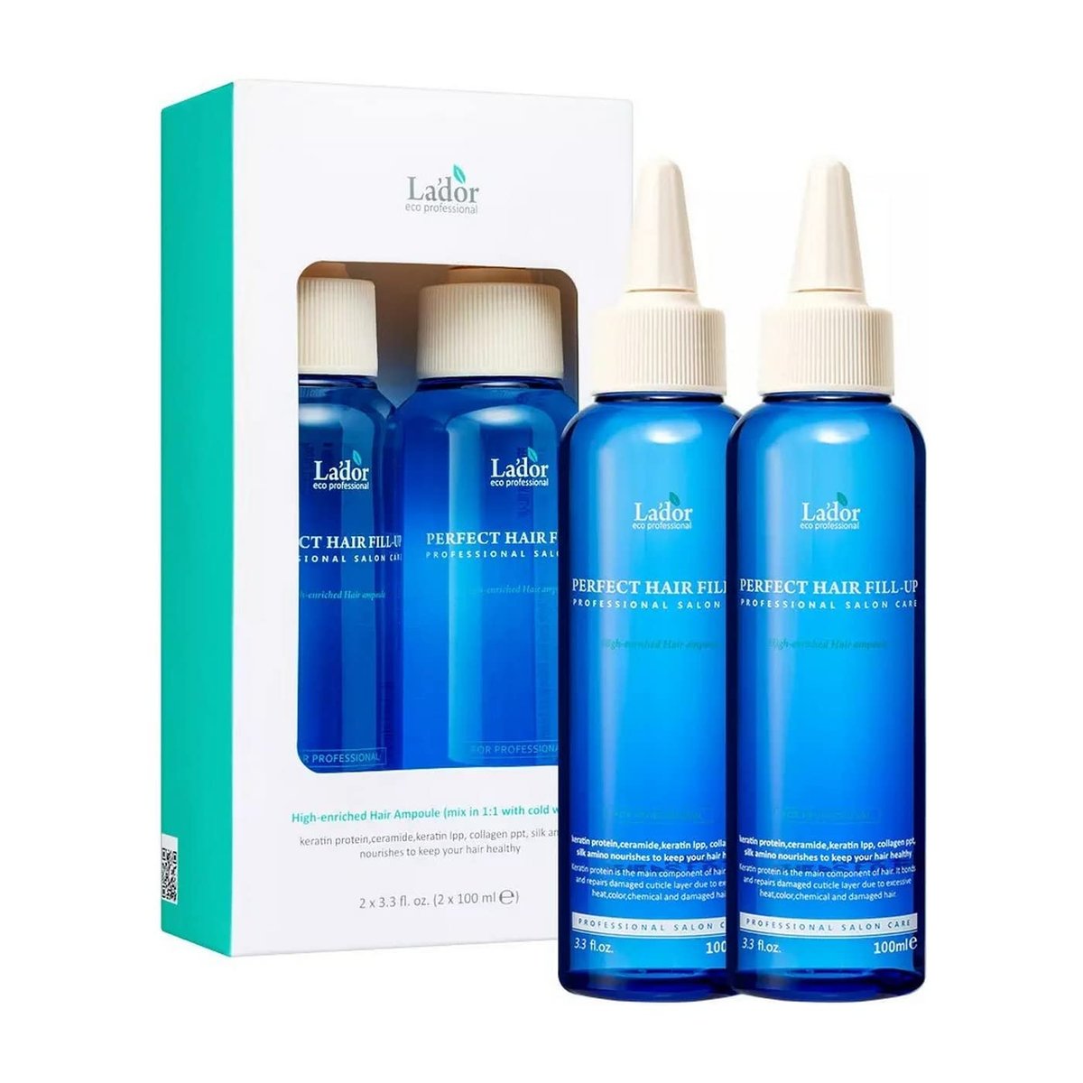 LA'DOR Perfect Hair Fill-Up Filler Duo 100+100 ml - Deep Conditioning Mask with Keratin & Collagen for Moisture and Shine Avelisse