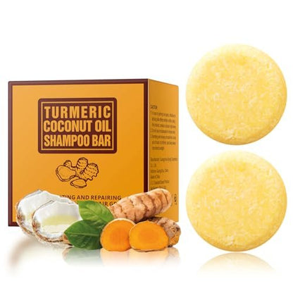 YAFUSIPE Ginger Hair Regrowth Shampoo Bar | Natural Turmeric Solid Soap for Thinning, Strengthening, Curly & Oily Hair | Anti Hair Loss Travel Deep Cleansing Bar for Women & Men (4.23 oz)