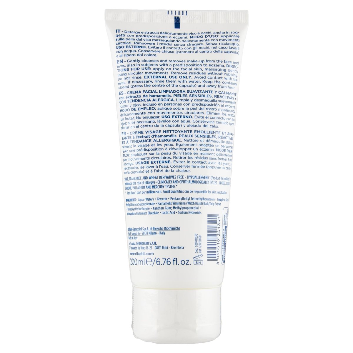 Rilastil Defense Face Cream Emollient and Soothing Cleanser for Sensitive Skin - 200 ml - görsel 7