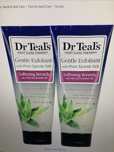 Dr. Teal's Softening Remedy Coconut Oil Foot Scrub Gift Set (2 Pack, 6 oz each) - Essential Coconut Oils & Aloe Vera Replenish and Moisturize Dry, Damaged Skin - Blended with Pure Epsom Salt Avelisse