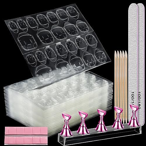 Teenitor 20 Sheet Nail Adhesive Tabs with Stand for Press Ons - Double Sided Glue Stickers, Sticky Tabs for Nails with File - görsel 2