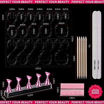 Teenitor 20 Sheet Nail Adhesive Tabs with Stand for Press Ons - Double Sided Glue Stickers, Sticky Tabs for Nails with File