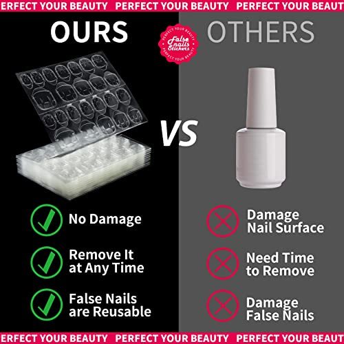 Teenitor 20 Sheet Nail Adhesive Tabs with Stand for Press Ons - Double Sided Glue Stickers, Sticky Tabs for Nails with File - görsel 8