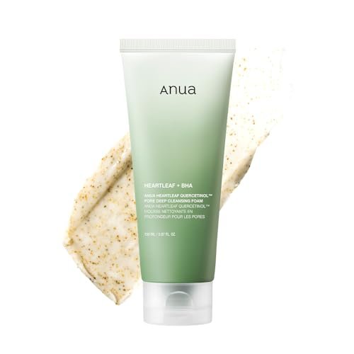 Anua Heartleaf Quercetinol Pore Deep Cleansing Foam - Hydrating Daily Facial Cleanser for Pore Refining, Gentle Foaming with BHA, Korean Skincare, 5.07 fl.oz. Avelisse