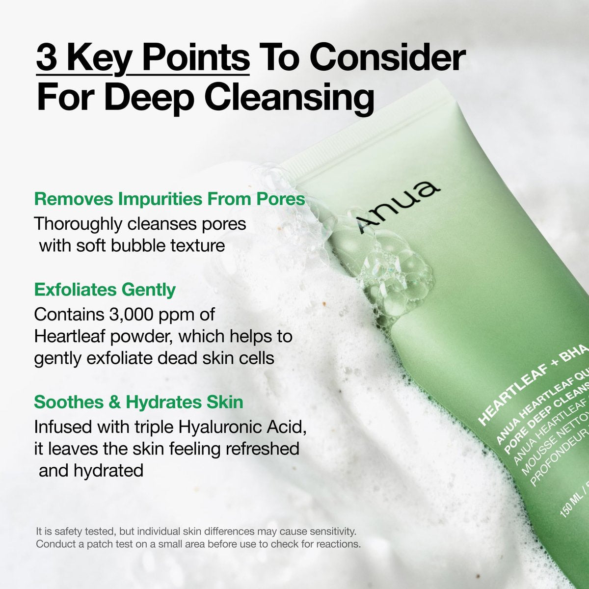 Anua Heartleaf Quercetinol Pore Deep Cleansing Foam - Hydrating Daily Facial Cleanser for Pore Refining, Gentle Foaming with BHA, Korean Skincare, 5.07 fl.oz. Avelisse