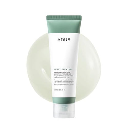 Anua Heartleaf LHA Moisture Peeling Gel – Gentle Exfoliating Facial Peel for Pore Care & Hydration, Korean Skincare, 4.05 fl oz