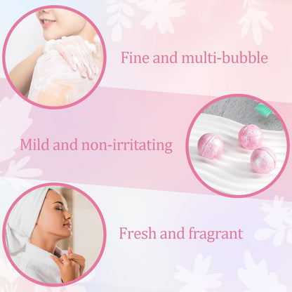 Demissle 20-Pack Mini Bath Bombs - 0.53 oz Each, Pink Glitter Fizzies for Relaxing Spa Baths, Women's Gift Set Avelisse