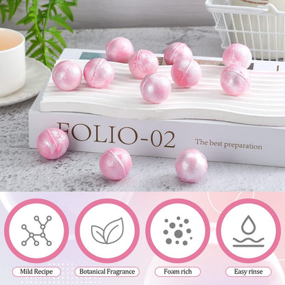 Demissle 20-Pack Mini Bath Bombs - 0.53 oz Each, Pink Glitter Fizzies for Relaxing Spa Baths, Women's Gift Set Avelisse