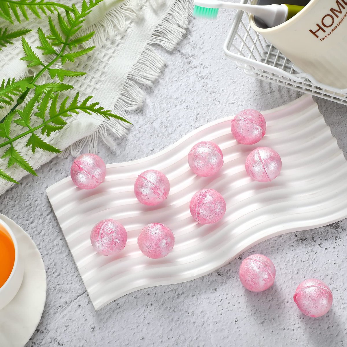 Demissle 20-Pack Mini Bath Bombs - 0.53 oz Each, Pink Glitter Fizzies for Relaxing Spa Baths, Women's Gift Set Avelisse