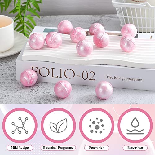 Demissle 20-Pack Mini Bath Bombs - 0.53 oz Each, Pink Glitter Fizzies for Relaxing Spa Baths, Women's Gift Set Avelisse