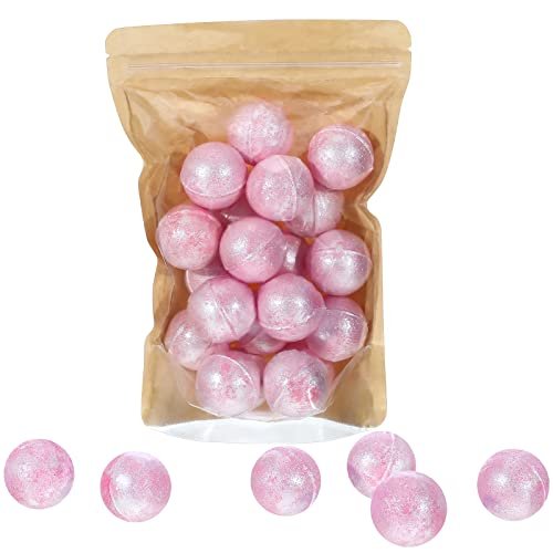 Demissle 20-Pack Mini Bath Bombs - 0.53 oz Each, Pink Glitter Fizzies for Relaxing Spa Baths, Women's Gift Set Avelisse