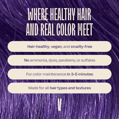 oVertone Daily Color Depositing Conditioner - Vibrant Purple | Hydrating Temporary Hair Color for All Hair Types (8 oz) Avelisse