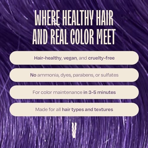 oVertone Daily Color Depositing Conditioner - Vibrant Purple | Hydrating Temporary Hair Color for All Hair Types (8 oz) Avelisse
