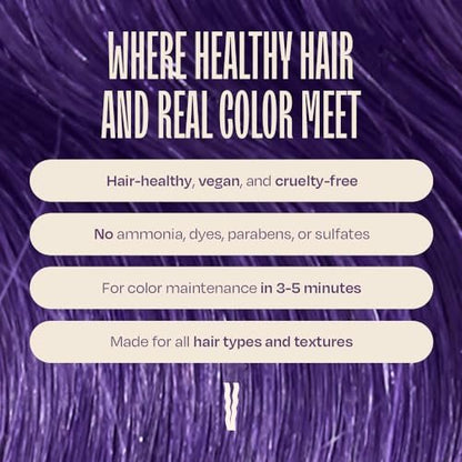 oVertone Daily Color Depositing Conditioner - Vibrant Purple | Hydrating Temporary Hair Color for All Hair Types (8 oz) Avelisse