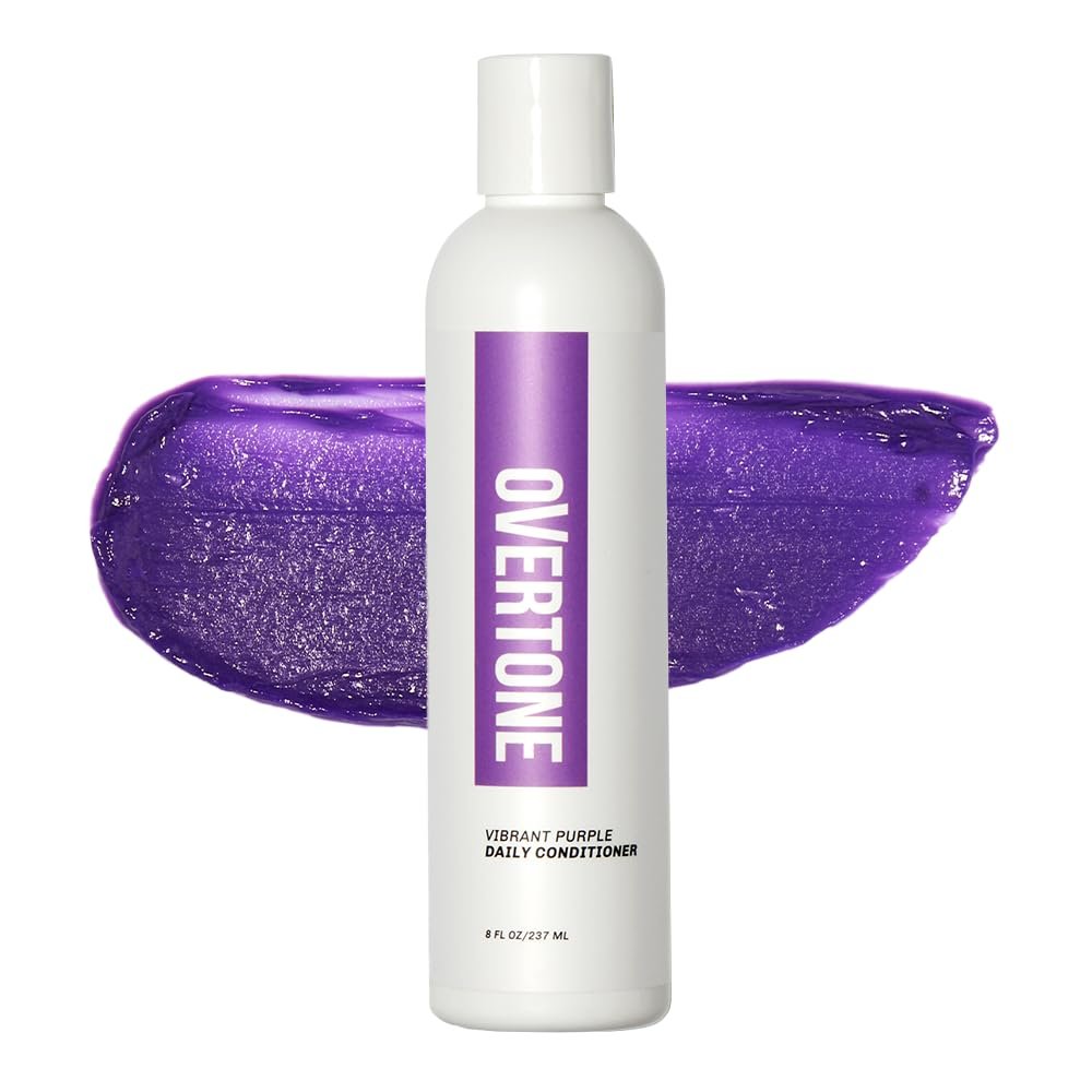 oVertone Daily Color Depositing Conditioner - Vibrant Purple | Hydrating Temporary Hair Color for All Hair Types (8 oz) Avelisse