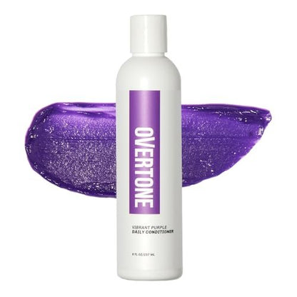 oVertone Daily Color Depositing Conditioner - Vibrant Purple | Hydrating Temporary Hair Color for All Hair Types (8 oz) Avelisse