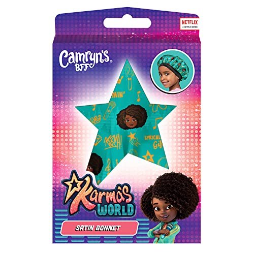 Camryn's BFF Karma's World Teal Karma Quotes Satin Bonnet - Protective Hair Bonnet for Sleeping - görsel 2